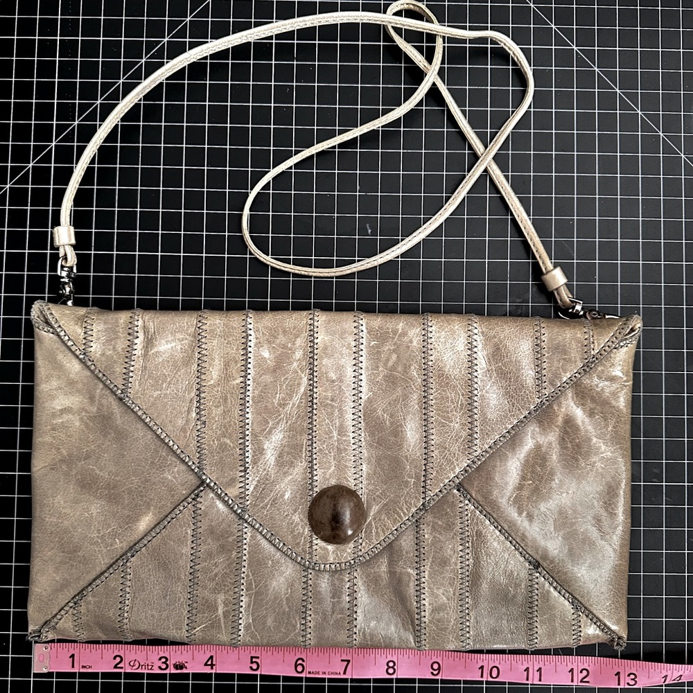 Leather envelope clutch/cross body by Franchi Collection